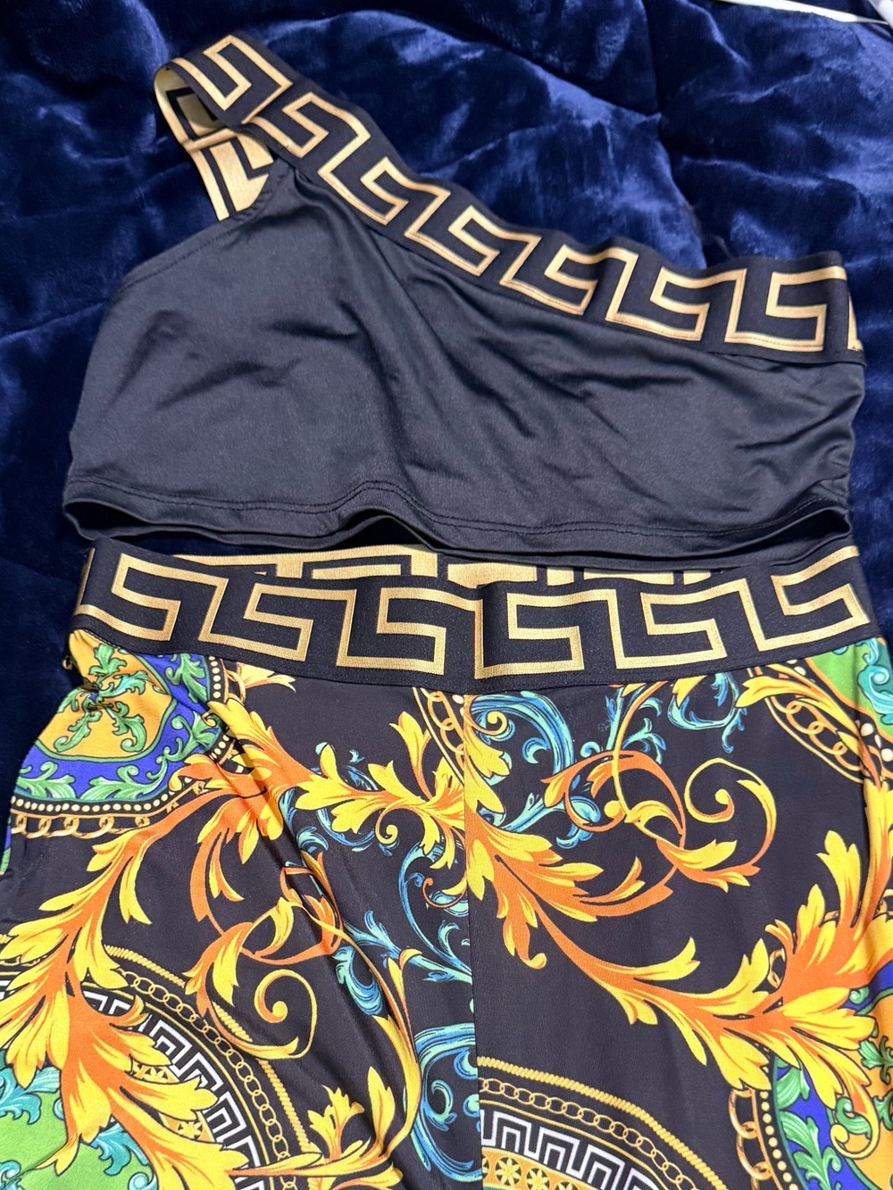 Versace inspires two piece pant set